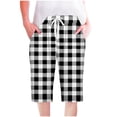 thumbnail image 2 of Puntoco Pantalones cortos de verano para mujer, moda 2024, pantalones cortos para mujer, pantalones casuales, pierna recta, cordón, cintura elástica, pantalones sueltos y cómodos con bolsillos, 2 of 5