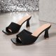 thumbnail image 4 of Sandalias Mujeres Sandalias de Deslizamiento Casuales Tacones de Mula de Punto con Costillas, Zapatos de Mujer Sandalias Casuales Vestidas Toe Abierto, 4 of 9