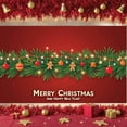 thumbnail image 2 of Red Background Christmas Banner Green Pine Branches New Year Banner Gingerbread Man Star Ornaments Holiday Banner for Christmas Party New Year Celebration Home Decoration, 2 of 9