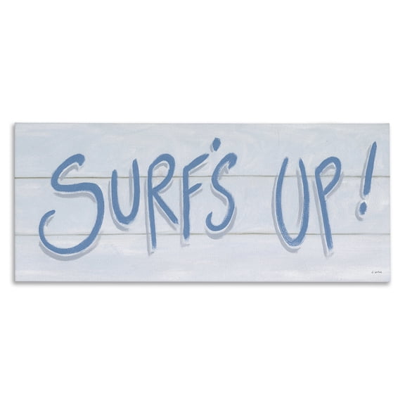 Stupell Industries Coastal Surf's Up Nautical Beach Phrase Soft Blue Typography Canvas Art, 30 x 13, by James Wiens