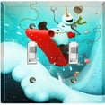 thumbnail image 1 of Metal Light Switch Wall Plate Outlet Cover (Sea Snail Starfish Pastel Glitter Reef Bubbles - Double Toggle), 1 of 2