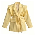 thumbnail image 5 of YSUEJPF Womens Dressy Casual Oversized Blazer Long Sleeve Belted Suit Jacket V Neck Cinched Waist Blazer Jackets, 5 of 5