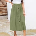 thumbnail image 2 of Sngxgn Women's Basic Versatile Stretchy Flared Casual Mini Skater Skirt(Green,L), 2 of 7