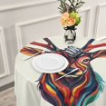 thumbnail image 6 of YAZAOO Round Tablecloth Colorfull Deer Pattern Pattern Tableclothes, 6 of 8