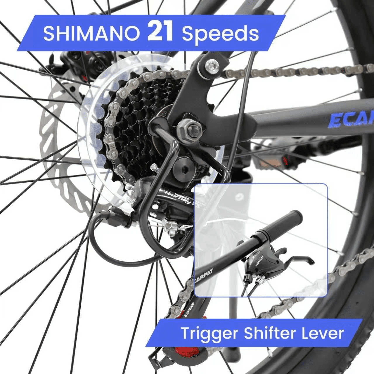 24" Mountain Bike for Adults, 21 Speed Full Suspension MTB, Dual Disc Brakes, High Carbon Steel Frame, 85% Pre-Assembled, for Men & Women