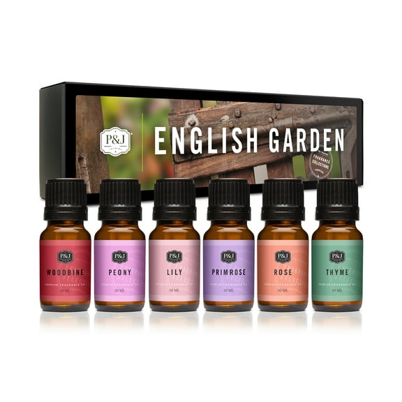 P&J Fragrance Oil | English Garden Set of 6 - Scented Oil for Soap Making, Diffusers, Candle Making, Lotions, Haircare, Slime, and Home Fragrance