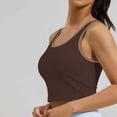 thumbnail image 4 of Sevevn Women's Contrast Trim Square Neck Crop Tank Top High Stretch Sleeveless Workout Cami Slim Fit Athletic Yoga Top, 4 of 5