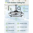 thumbnail image 2 of Lokivas 24" Waterproof Outdoor Gazebo Ceiling Fan with Light, Quiet 6 Speeds, APP & Remote Control, IP65 Plug-in Caged Fan with Hanging Hook, 3CCT Dimmable for Patio Pergola, 2 of 8