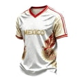 thumbnail image 2 of Mexico Soccer Jersey Shirts for Men 2026 Country Team Short Sleeve V Neck 2D Graphic Football Shirt Retro Streetwear Top, 2 of 4