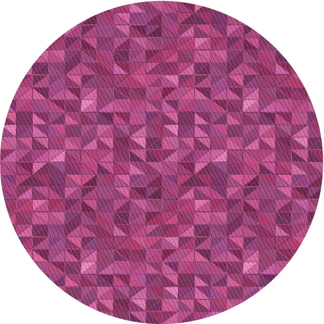 Ahgly Company Tapis d'Intérieur Lavables en Machine, Ronds, Rose Fluo Transitionnel, Ronds de 3'