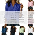 thumbnail image 2 of Perfectbot Women's Ruffled Front Button Down Shirt, Casual Long Sleeve Dressy Blouse, Relaxed Fit Solid Color, 2 of 6