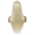 thumbnail image 6 of RightOn 28" Blonde Wigs Straight Long Hair Wigs with Bangs Women Girls Light Blonde Wig Synthetic Natural Looking Wigs with Wig Cap, 6 of 6