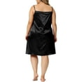 thumbnail image 3 of Unique Bargains Women's Plus Size Lace Nightgowns Spaghetti Lounge Sleep Dress 4X Black, 3 of 6