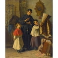 thumbnail image 2 of Auguste Dutuit 20x24 Gold Ornate Framed and Double Matted Museum Art Print Titled - The Singing Lesson of Choir Children, in a Sacristy in Rome (1860), 2 of 4