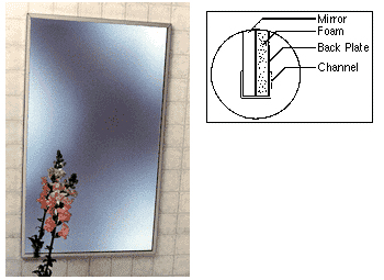 CRL Stainless Steel 18-1//4/" x 24-1//4/" Standard Channel Theft-Proof Framed Mirror