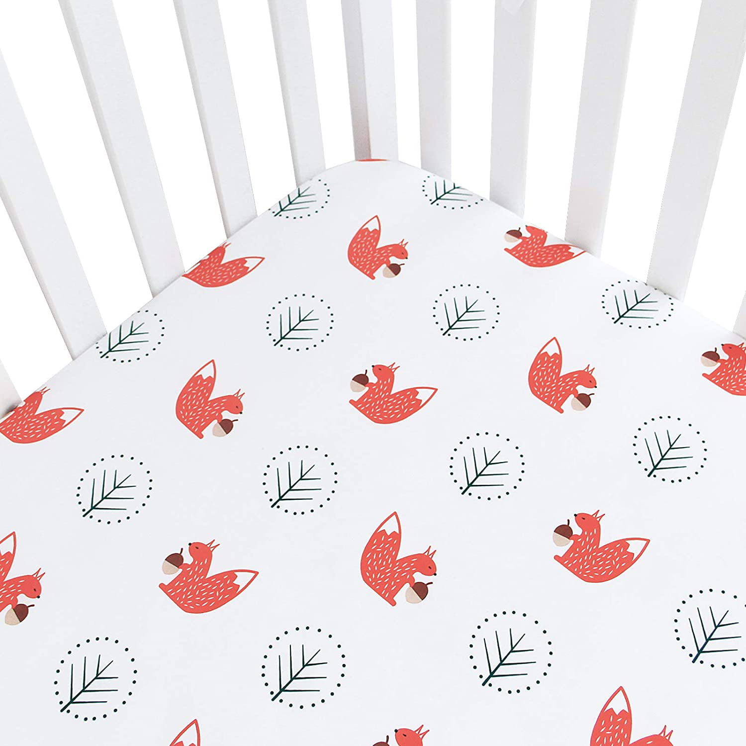Baby Crib Fitted Sheet Organic Cotton 1Pc Pack Unisex Boys Girls Animal Print