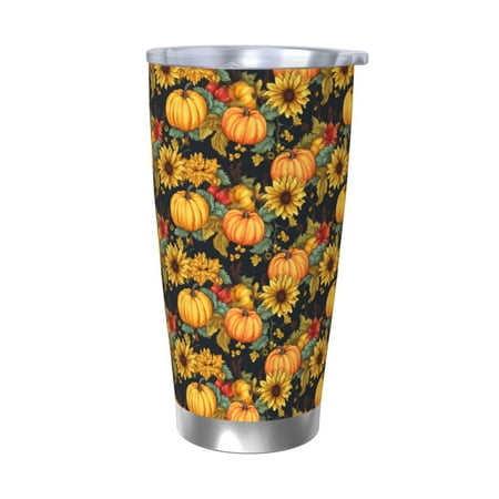 

Goofa Pumpkins And Sunflowers3 for 20 oz Skinny Tumbler Stainless Steel Coffee Mug Slim Vacuum Insulated Travel Cup Car Cup-Without Straw