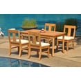 thumbnail image 3 of Grade-A Teak Dining Set: 4 Seater 5 Pc: 60" Rectangle Table And 4 Osborne Armless Chairs Outdoor Patio WholesaleTeak #WMDSWVm, 3 of 4