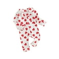 thumbnail image 2 of Elippeo Baby Boys Girls Pajamas Jumpsuits Long Sleeve Lapel Collar Heart Print Button Up Rompers Newborn Clothes 3 6 12 18 24 Months, 2 of 10