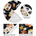 thumbnail image 2 of FMSHPON Halloween Cute Cat SkullsFlowers Xmas Christmas Tree Skirt Stand Mat for Holiday Party Decoration Indoor Outdoor 36 inches, 2 of 6
