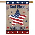 thumbnail image 2 of Briarwood Lane God Bless America Star Burlap House Flag, 2 of 4