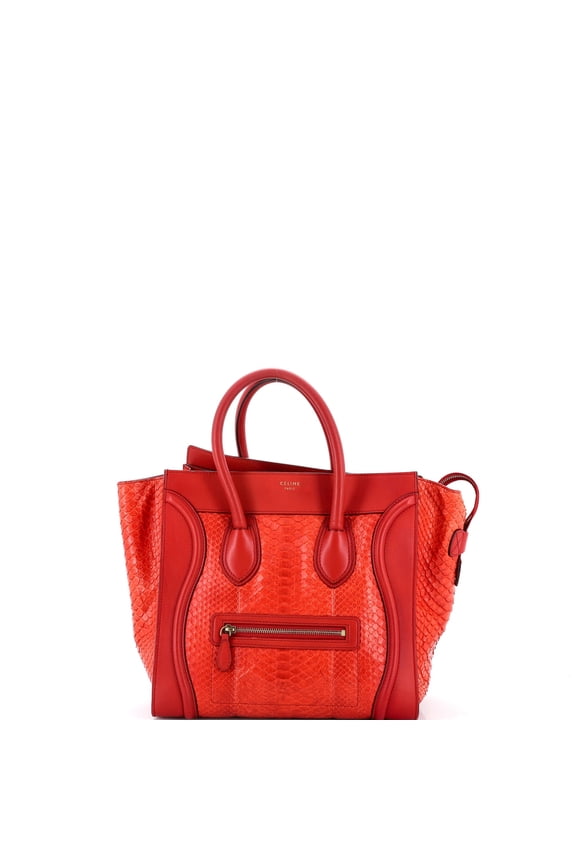 Pre-Owned Luggage Bag Python and Leather Mini By Rebag