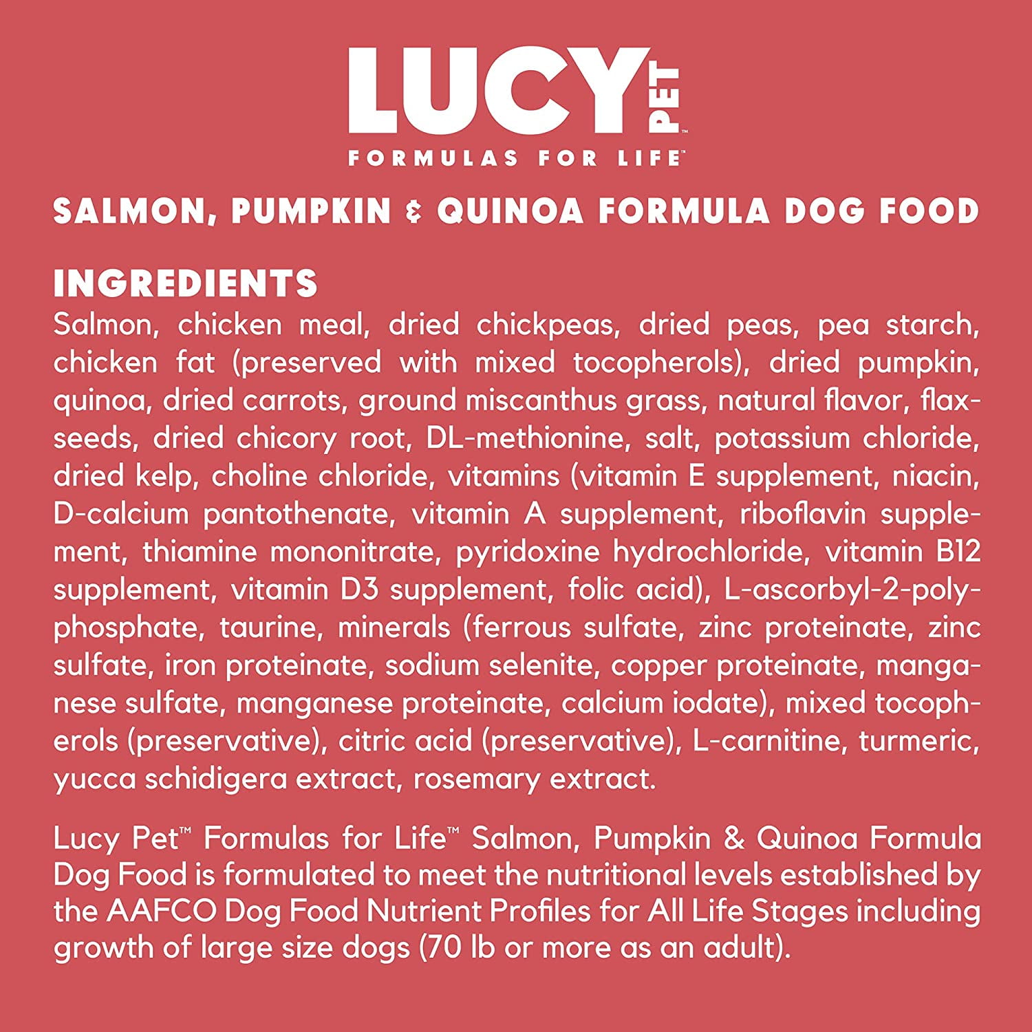 Lucy Pet Products Grain-Free Small Bites Small Breed Dry Dog Food, Salmon, Pumpkin & Quinoa, 1 Each/4.5 lb