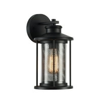 CHLOE Lighting CRICHTON Transitional 1 Light Textured Black Outdoor Wall Sconce 11" Tall