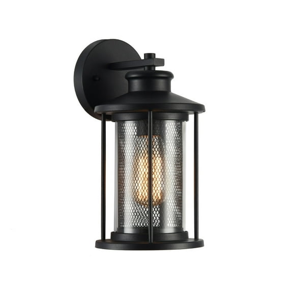 CHLOE Lighting CRICHTON Transitional 1 Light Textured Black Outdoor Wall Sconce 11" Tall