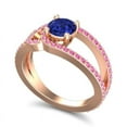 thumbnail image 2 of 2.50 Carat Round Shape Blue Sapphire & Pink Sapphire Gemstone Elegant Engagement Ring for Ladies 18K Rose Gold Size 6 by Diamond-Capitals, 2 of 8