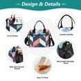 thumbnail image 3 of FORMRS Insulated Lunch Bag Unisex Large Capacity with Shoulder Strap, Blue Geometric, 3 of 6
