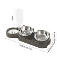 thumbnail image 3 of Kuroiy Pet Food and Water Bowl Set | Two-in-One Cat Dog Feeder | 304 Stainless Steel Removable Bowls | Non-Slip Base | Inclined Neck Protection | 40x18x7cm | Black/Gray/Blue, 3 of 6