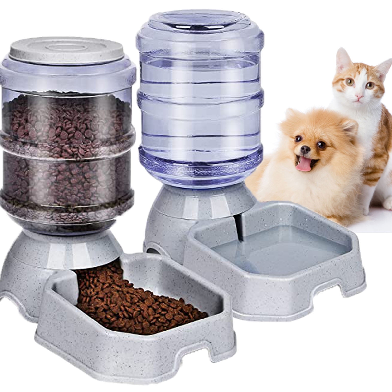ESCHEN Gravity Pet Food Feeder and Water Dispenser, Automatic Gravity