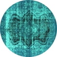 thumbnail image 1 of Ahgly Company Machine Washable Indoor Round Persian Turquoise Blue Bohemian Area Rugs, 6' Round, 1 of 4