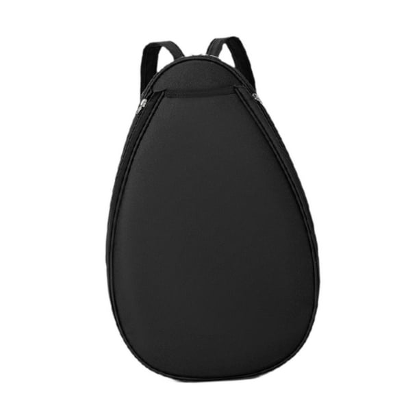 Bolsa de tenis, mochila de bádminton, bolsillo para pala, gran capacidad con cremallera, versátil. Negro