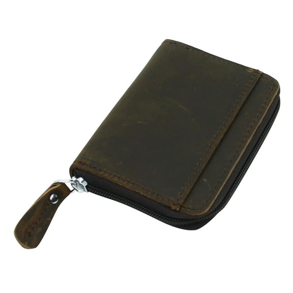 Vagarant Traveler Vintage Cowhide Leather Zippered Wallet A977.DB
