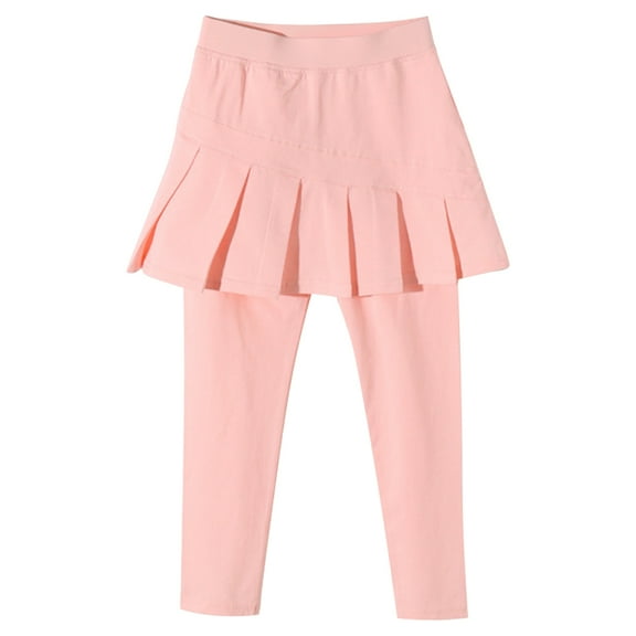 GYRATEDREAM Kid Girls Leggings with Skirt Toddler Girl Solid Tutu Skirt Pant Stretchy Cotton Tights for Kids Toddler 2-10 Years