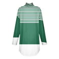 thumbnail image 4 of Jalioing Women's Long Sleeve Pullover Tee Striped Turtle Neck Oversized T Shirt Spring Trendy Tunic Tops, 4 of 5