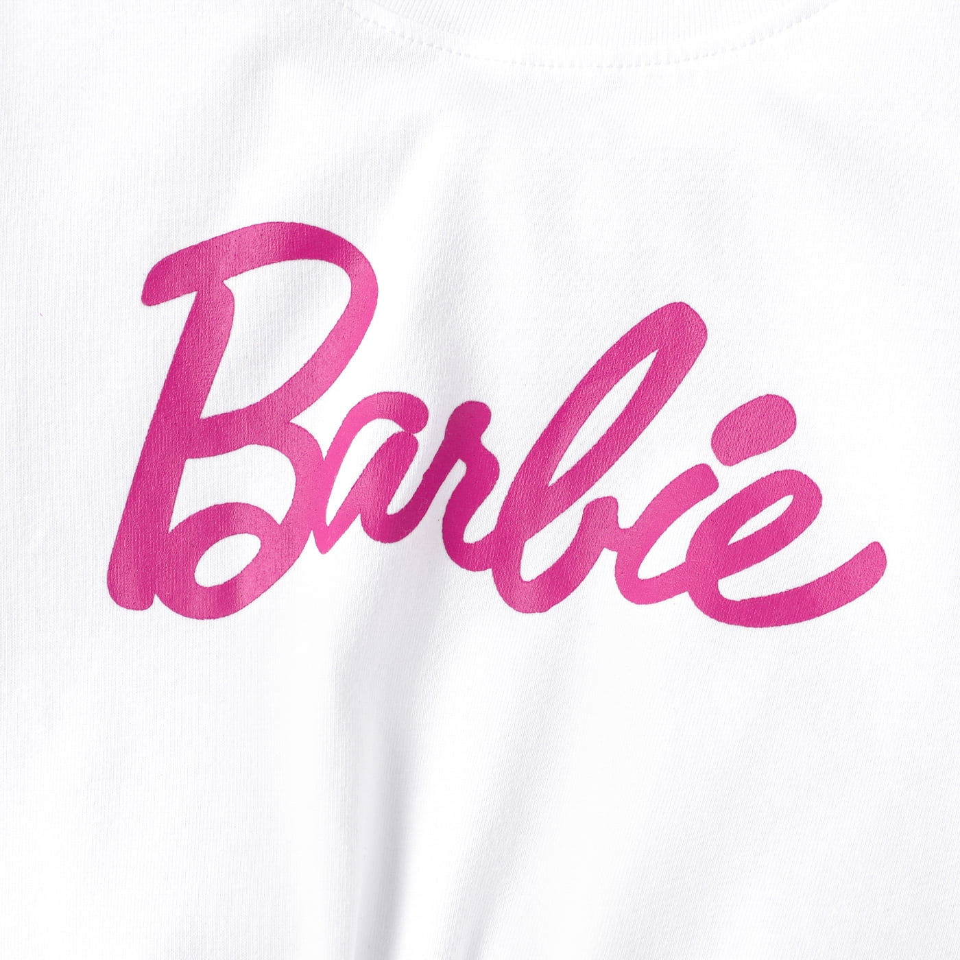 Barbie Toddler Girls Letter Print Tie Knot Cotton Tee with Mesh Skirt 2 Pieces Outfit Set Sizes 2-6