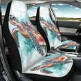 thumbnail image 4 of Yuyamidu Sea Turtle Car Cover Set 2 PCS Pink Hibiscus Car Bucket Seat Decoration Waterproof Automotive Interior Protection for Women Men, 4 of 6