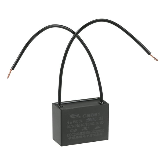 Capacitor de ventilador de techo CBB61 de 4uF 250V AC 2 cables Uxcell 1 paquete