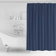thumbnail image 3 of Hokiten Shower Curtain, Navy Blue Striped Fabric Shower Curtains for Bathroom, Navy Blue White Farmhouse Stripes Bath Curtain Waterproof Bathtub Curtains with 12 Hooks, Standard 72" x 72", 3 of 7