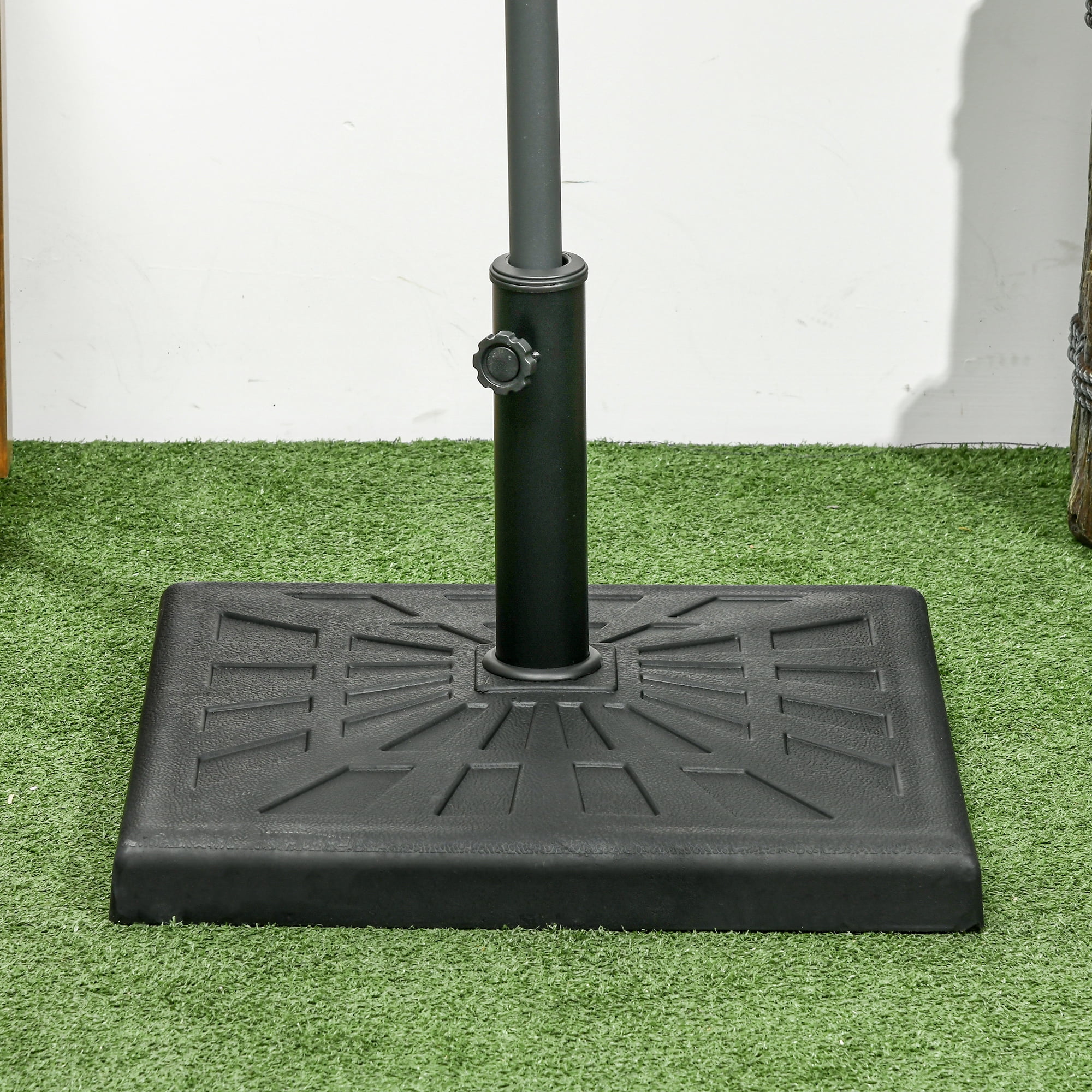 Outsunny 42lbs Resin Patio Umbrella Base 20" Outdoor Umbrella Stand, Black