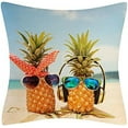 thumbnail image 2 of Nautical Coastal Throw Pillows Farmhouse Decorative Starfish Seashell Sand Conch Beach Throw Pillow Case Indoor Outdoor Cushion Cover Linen Pillowcase for Fall Home D¨¦cor 18 x 18 Inch Set of 4, 2 of 6