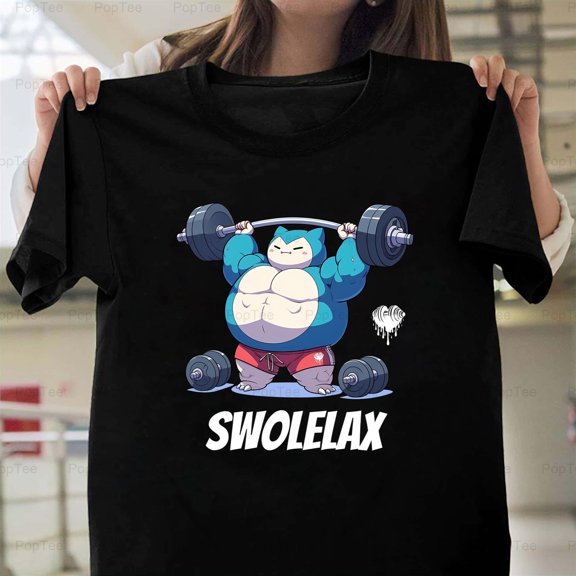 Swole Snorlax Funny Gym & Fitness Workout Parody Graphic Design T-Shirt V1130212 Unisex, up to 5XL