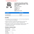 thumbnail image 2 of Front Brake Pad and Rotor and Wheel Hub Kit - Compatible with 2001 - 2002 Mazda B3000, 2 of 2