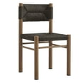 thumbnail image 5 of Dining Side Chair, Set of 2, Walnut Brown, Wicker Rattan, Aluminum, Outdoor Patio Balcony Cafe Bistro Garden Hospitality Restaurant, Modern Contemporary, HB37355, 5 of 11