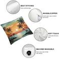 thumbnail image 4 of WERPE Satin Throw Pillow Covers Palm Trees Throw Pillow Covers Modern Tropical Palm Trees Decorative Pillows for Bed Hidden Zipper for Couch Bed Home Decor 2pcs, 4 of 6