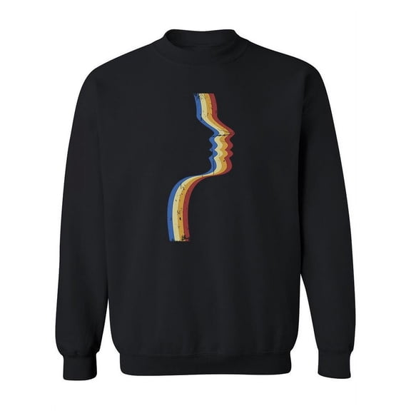 Face Silhouette Vintage Sweatshirt Women -Image by Shutterstock, Female Large