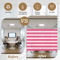thumbnail image 5 of Pink Striped Window Privacy Film, Modern Simple Monochrome Geometric White Static Cling UV Sun Blocking Heat Control Window Tint Day and Night, Non-Adhesive One Way Windows Privacy Cover 17.7x78.7, 5 of 7